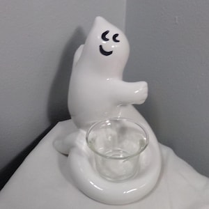 Vintage Ceramic Ghost Candle Holder by Lotus, 1990’s Ceramic Ghost, Rare Halloween, Morethebuckles