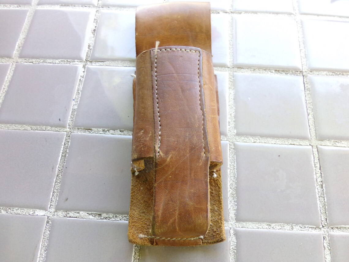 Vintage Leather Tool Pouch Old Leather Tool Pouch Large Etsy
