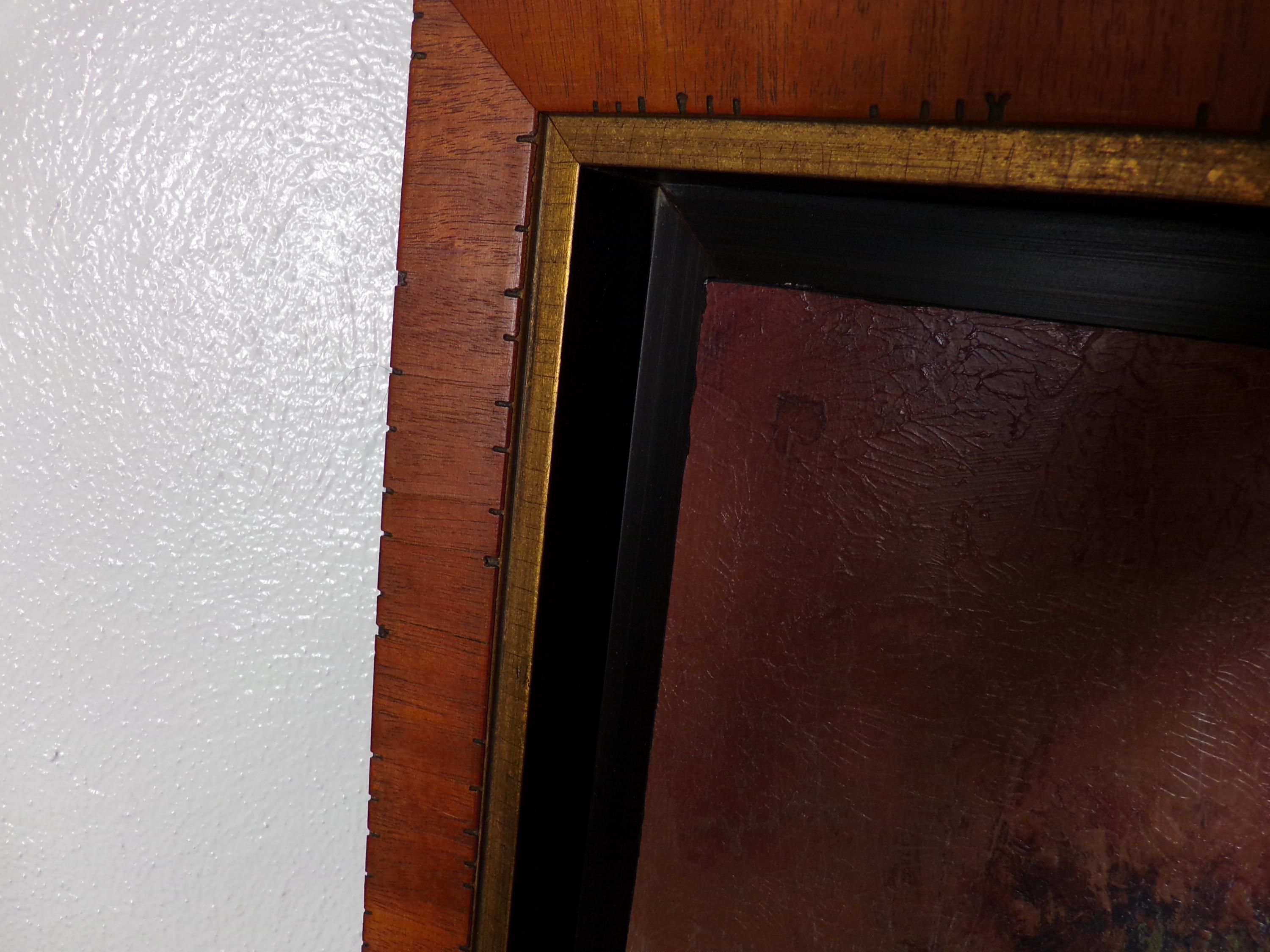 極端に素朴な額入りプリント Tree's、極端に難民 50773、希少な木製