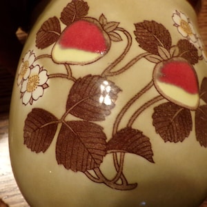 Retro Ceramic Canisters, Strawberry Country Kitchen Canister Set 2, Beige/Strawberries, Japan, 1970’s Morethebuckles, Vintage