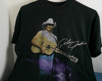 Camiseta vintage de doble cara de Alan Jackson, gira de los 90, talla grande, música country rara, Morethebuckles