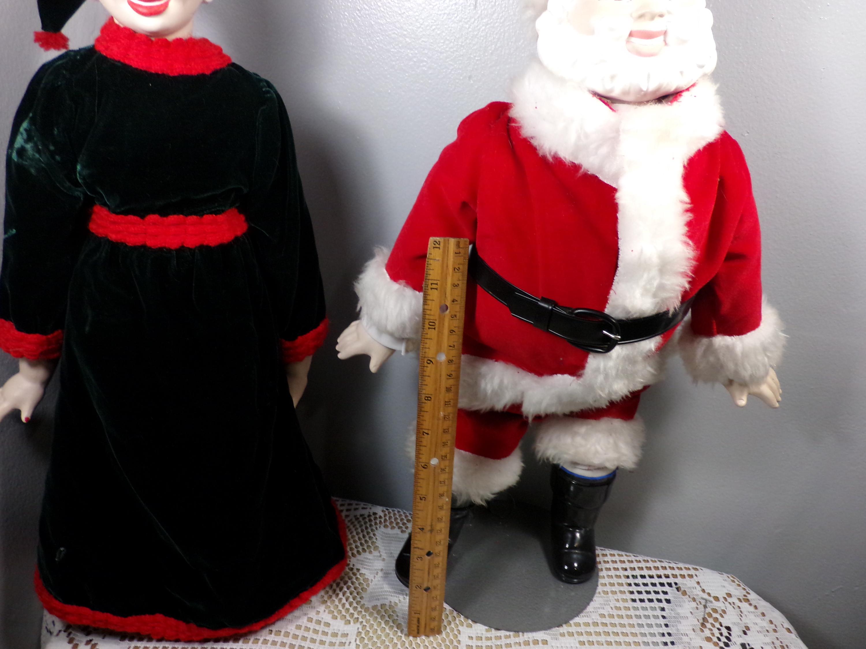 サンタクロース夫妻の人形 ヴィンテージ マロリー モールド サンタクロース夫妻 陶器