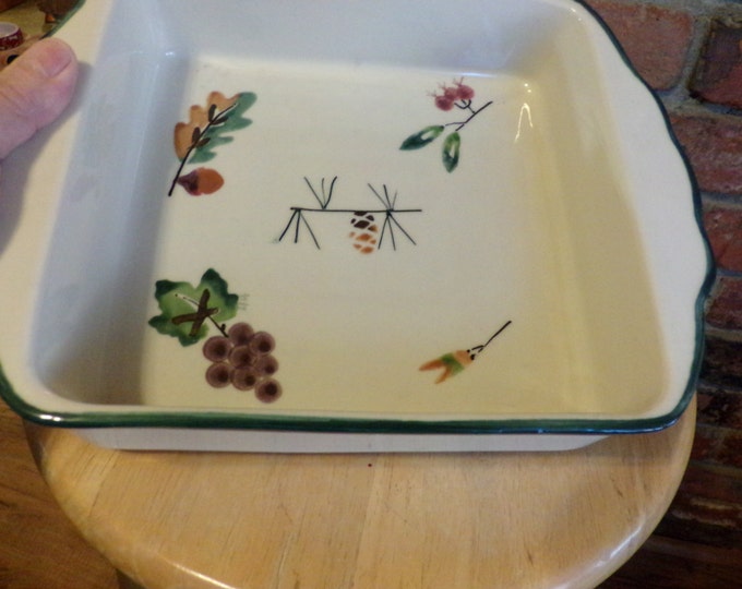 Hartstone Pottery Woodland Pattern Casserole Dish, Discontinued