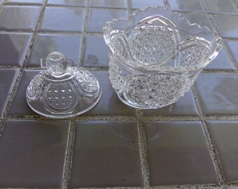 Antique American Cut Glass Candy Dish with Lid