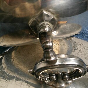 Vintage WM Rogers Silverplate Footed Tureen, Spring Flowers Pattern 1950's image 7