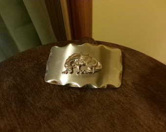 Vintage Horse Belt Buckle, Raised Relief Design