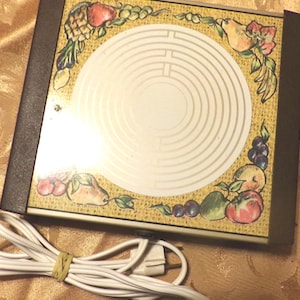 Vintage Warm O Tray Fruit Design, Hot plate, working hot plate, 1970’s food warming tray, Warmer Electric Hot Plate, Morethebuckles