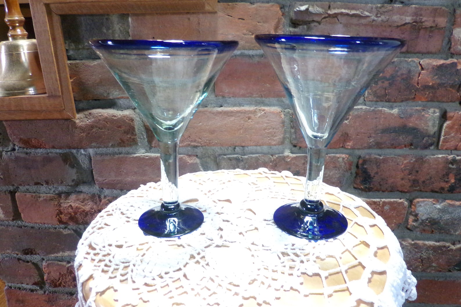 Hand Blown Recycled Glass Margarita Glass Set Blown Glass Etsy