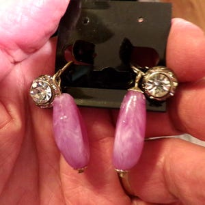Vintage Lucite und Strass Ohrclips aus den 1950er Jahren oder älter, Geschenk für Sie, Vintage Schmuck, Vintage Hochzeit, Morethebuckles
