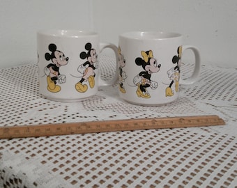 Tazas vintage de Mickey y Minnie de Disney, tazas de Mickey Mouse de los años 90, Morethebuckles