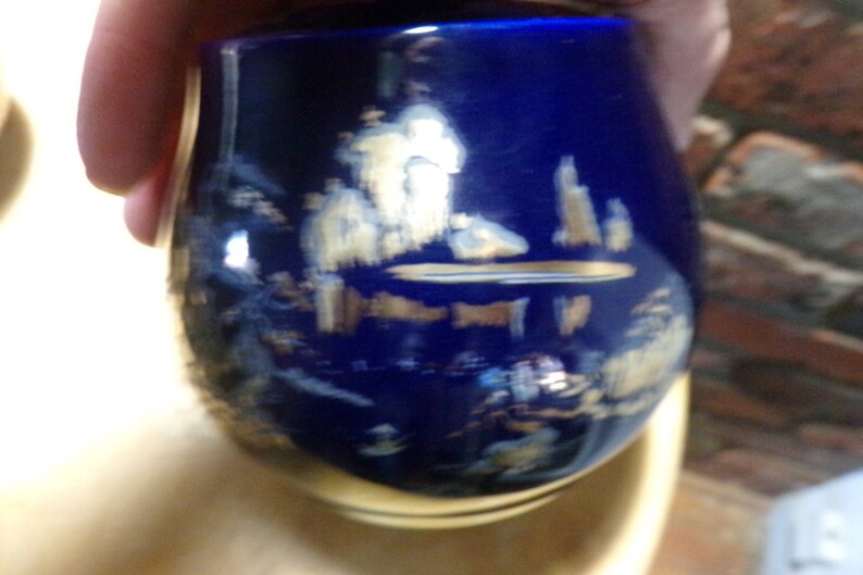 Vintage 6 Piece Japanese Tea Set Cobalt Blue and Gold Tea Etsy