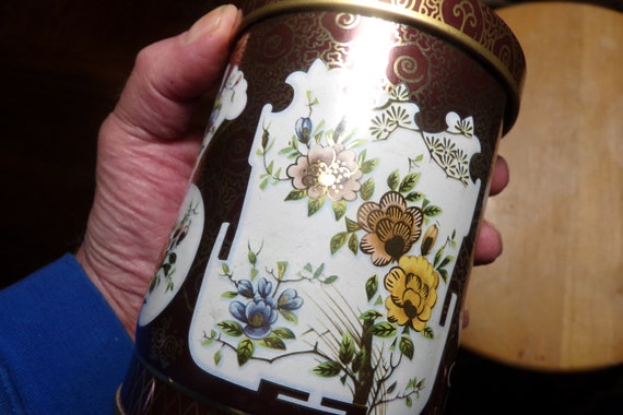 ヴィンテージ装飾 DAHER 金属缶容器 蓋 花柄 イングランド 11101 