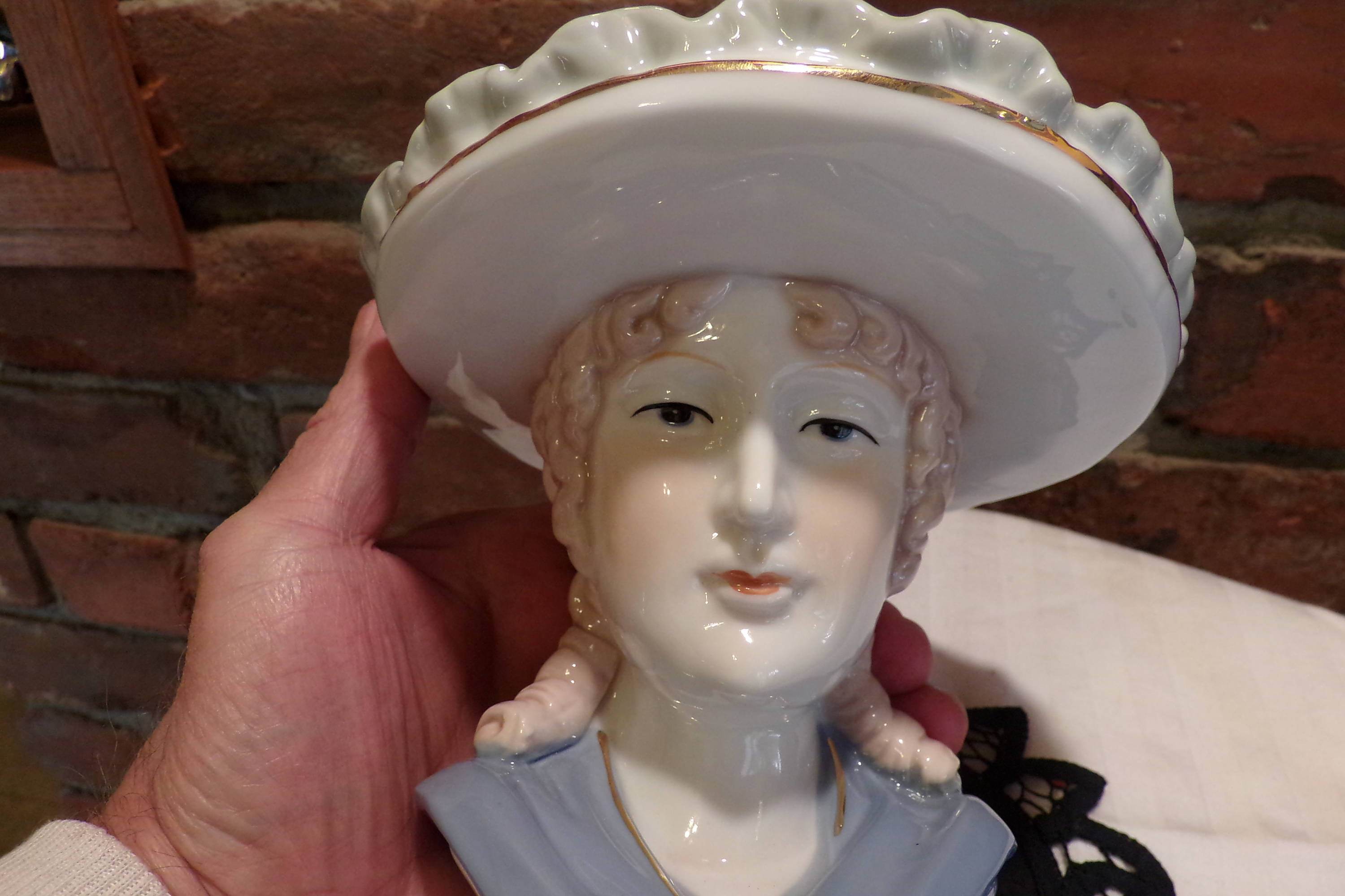Women Hat Head Bust Flower Vase Home Décor Womans head vase Etsy