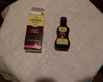 Vintage Safeway  lemon extract bottle with box,  extract brown glass bottles old extract bottle set, rare spice bottles, Morethebuckles