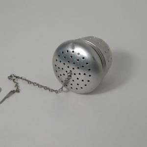 Vintage Aluminum Acorn Shaped Tea Infuser Ball With Chain, Morethebuckles