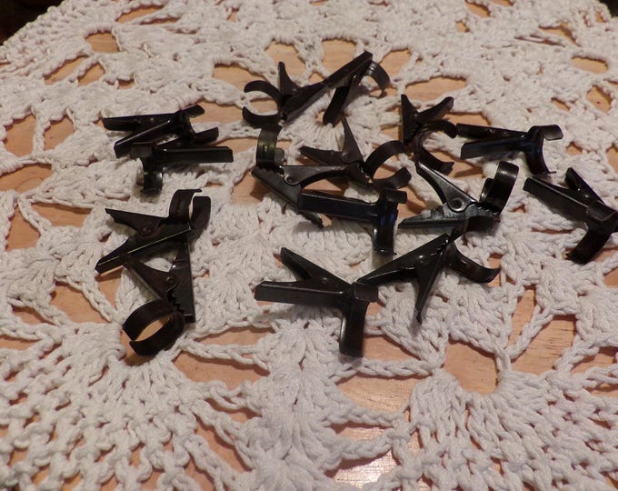Vintage Metal Alligator Clips, Bubble Light Clips, 15 Metal Alligator