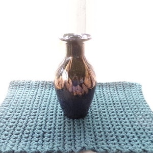 Vintage Black Amethyst vase, Amethyst with gold glass vase, Morethebuckles, Murano style black amethyst art glass , art vase