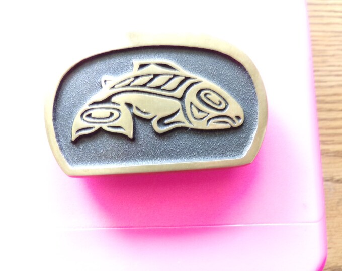 Solid Brass Fish Belt Buckle Vintage Fishing Belt Buckle Etsy