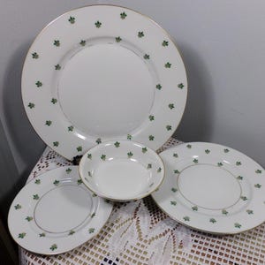 Vintage Baronet China Nanette (Gold Verge) Serving Pieces, 1950’s Baronet China Nanette Green/White Bavaria Germany, Morethebuckles
