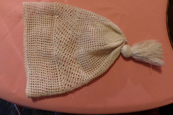 Antique Hand Crochet Baby Bonnet, 1920’s baby bon… - image 1