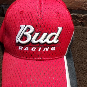 Vintage Bud Racing Embroidered Hat Strapback Nascar Car Racing Budweiser 2003, NOS Bud Racing Hat, Nascar, Morethebuckles