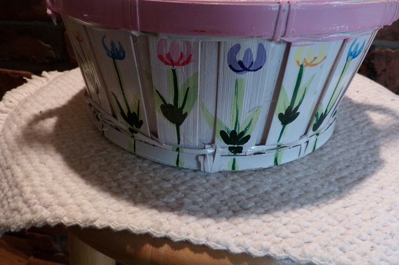 Rare 3D front Basket Rare green and pink basket spring basket Vintage Colorful Woven Basket Morethebuckles 1960\u2019s spring basket