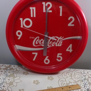 Vintage 1980’s Ridan Displays Coca Cola Wall Clock, Coke wall clock, Morethebuckles