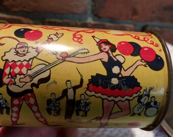 Vintage 1950 Tin Litho Circus Noisemakers, juguetes de metal coleccionables