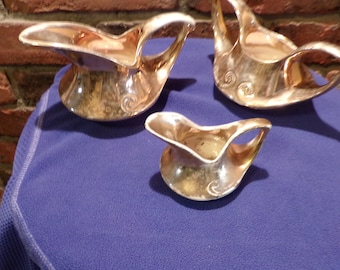 1930's 22 K Gold Creamers & Sugar Bowl, 1930 cocina, cremas de oro, Vintage Pearl China empresa 22K crema de oro y azúcar, Morethebuckles