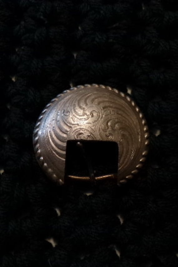 Silver toned hat band buckle, belt buckle, vintag… - image 1