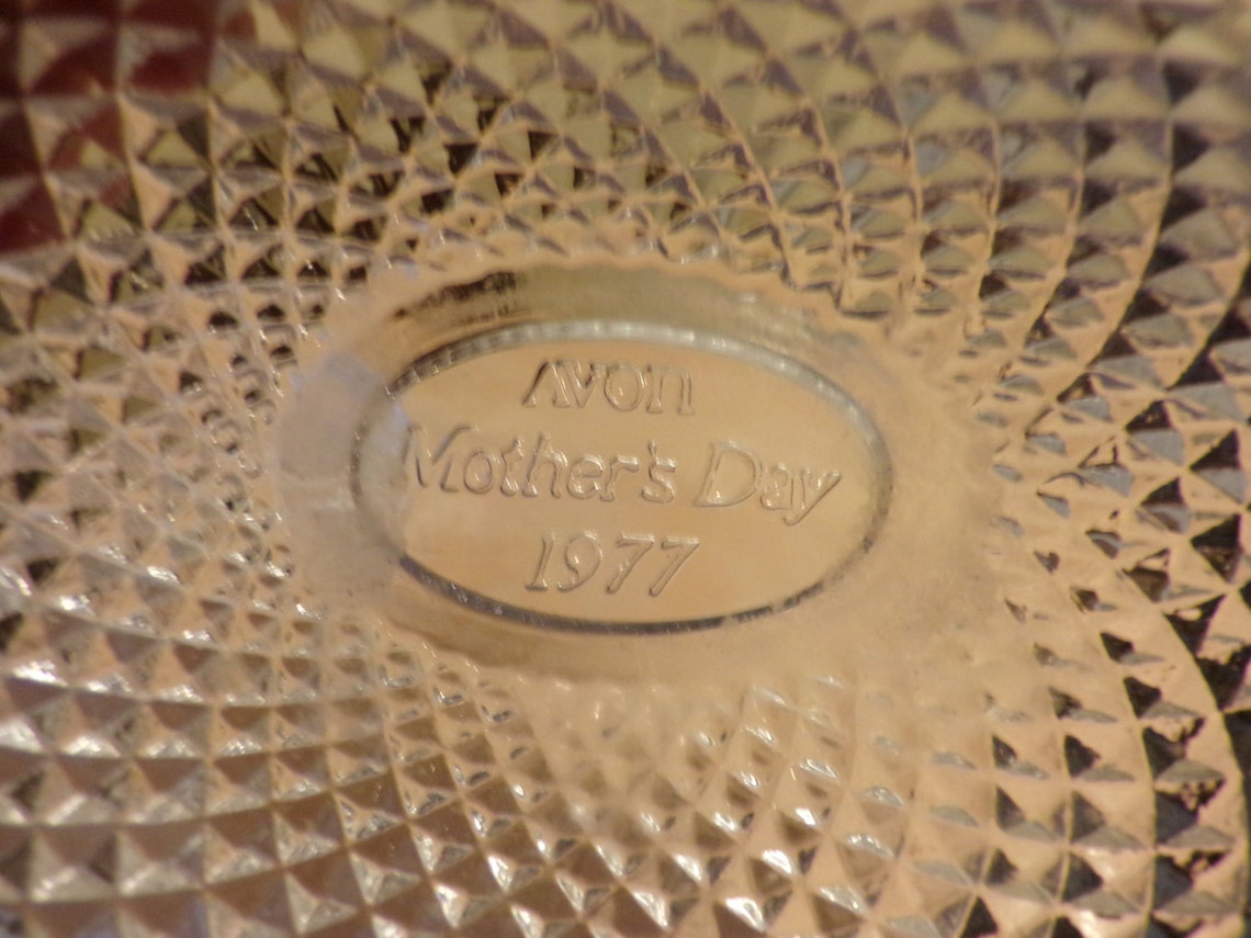 Vintage Avon Crystal Egg Candy Dish Fostoria Diamond Point Etsy