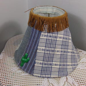 Western cloth handmade lamp shade, blue jean lamp shade, Western fabric lamp shade, western décor, lamp shade, Morethebuckles, Western Shade