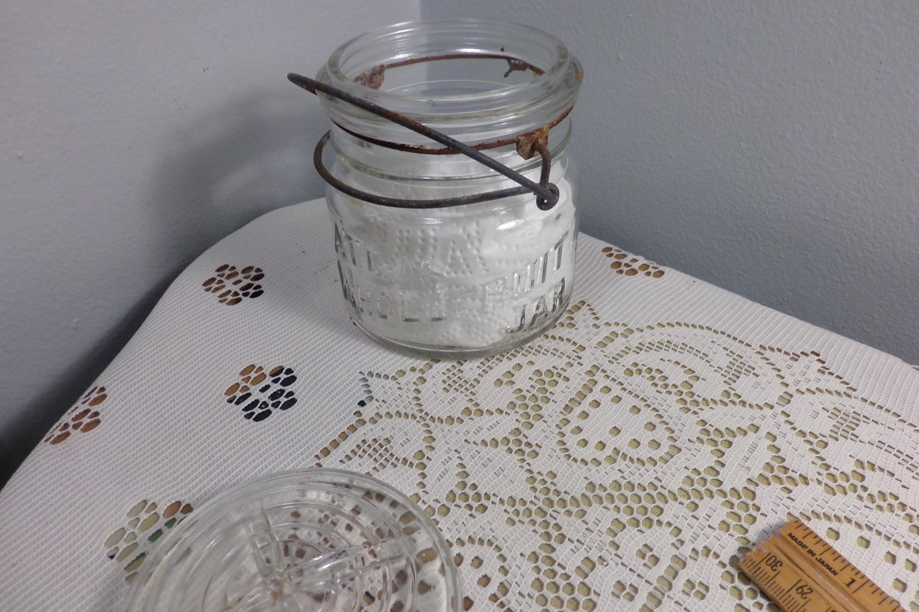 Ut Jar Antique Atlas Wholefruit Jar With Bail 1920's, Antique Glass Lidded ...