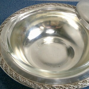 Vintage WM Rogers Silverplate Footed Tureen, Spring Flowers Pattern 1950's image 4