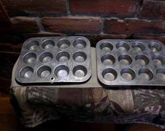 Vintage Mirro Aluminum Mini Muffin Pan Set, Vintage Mini Muffin Cupcake Pans, Aluminum Mirro Muffin pans, 1960’s muffin pan, Morethebuckles