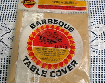 Vintage jaren 60 NOS 42" x 84" BBQ-terrastafelkleed vinyl van Paradise, retro, zeldzaam