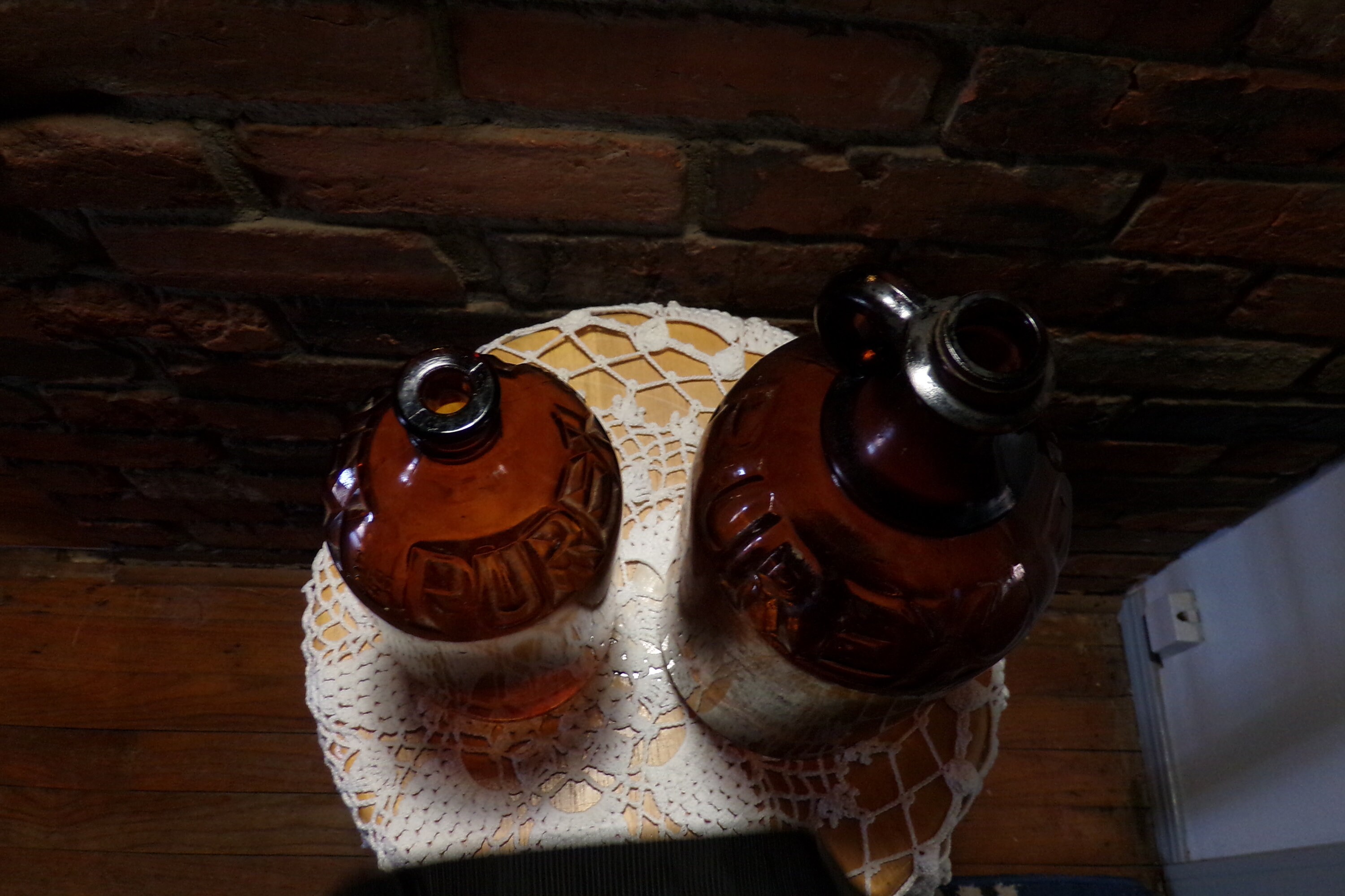 Vintage 1930's Brown Glass Purex Bottles, Vintage Collectible