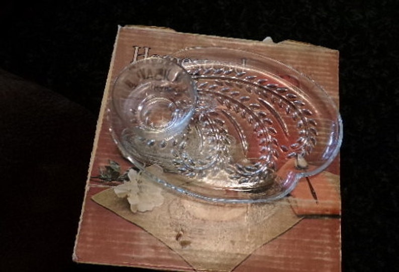 Homestead Federal Glass Company Glass Eight Piece Snack Set Etsy