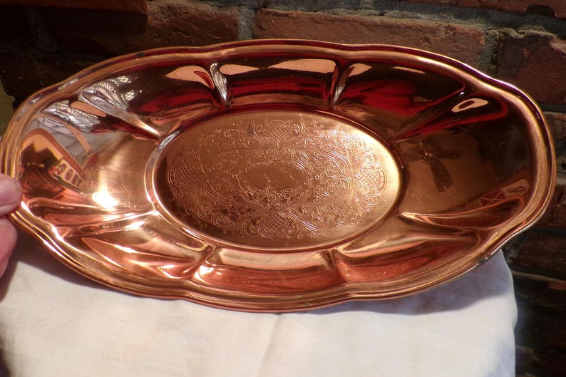 Coppercraft Guild Copper 12 Scrolled Bread Tray 1970s Etsy