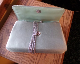 Bagtique by Joseph and Josef green clutch purse, Mint Green Clutch purse, Vintage clutch purse, Morethebuckles Designer Clutch purse