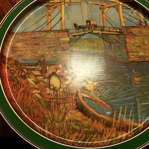 Large Vintage Vincent Van Gogh Artist Landscape Tin Box From Sunshine Cookies, 1950&#39;s Rare Vincent Van Gogh Biscuits Tin, Morethebuckles