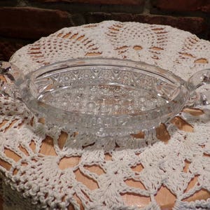 Antique EAPG Nucut 1900&#39;s Pickle Dish, Antique Imperial Glass Nucut EAPGStar & Button #495, Antique Serving, Morethebuckles, Morethebuckles