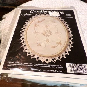 2 kits de manualidades vintage de mecha de velas, zurcido de red de encaje, NeedleMagic