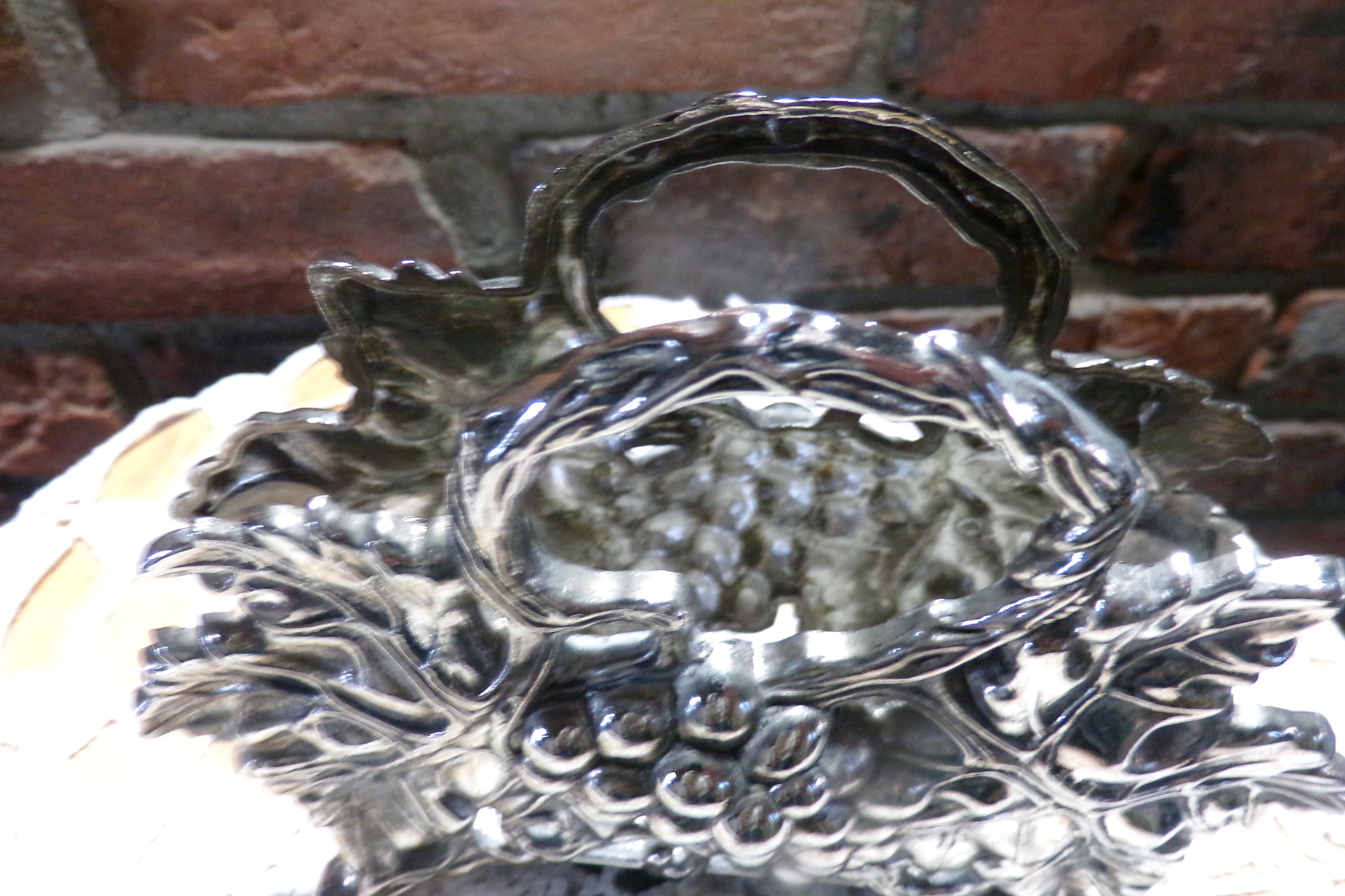 Godinger Silver 1994 Vintage Silver Napkin Holder And Large Serving Tray With Ha PXL_20240404_172353755.  main image 4