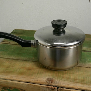 Vintage Farberware Aluminum Clad Stainless 1 Qt Lidded Saucepan 1970's