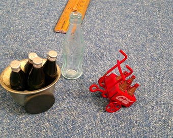 Vintage Miniatur Coca Cola Flaschen, Puppenhaus Sammlerstück