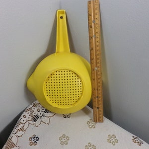Yellow Tupperware Strainer, Vintage Yellow Tupperware 1200, Kitchen wall decor, Rustic kitchen Morethebuckles 1980 prop