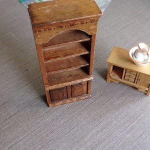 Vintage wood dollhouse hutch set, dollhouse furniture, hutch set, Rare dollhouse, 1970’s dollhouse, dining room, Morethebuckles