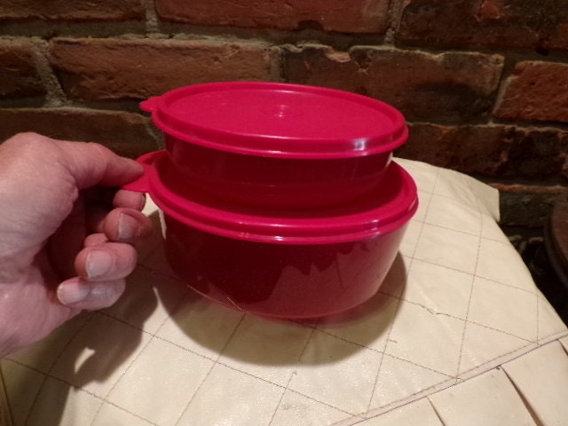 Tupperware 4322A Potato Keeper Sheer and Red Large 4322A 