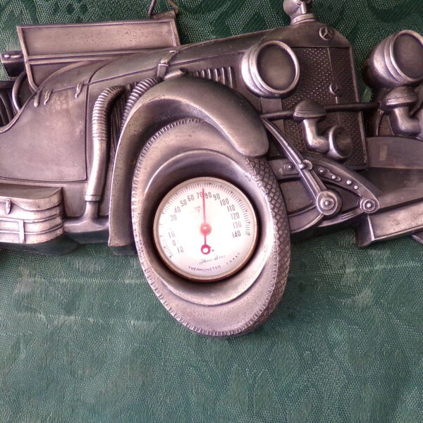 Mercedes car wall thermometer, Car wall decor, man cave decor, Mercedes, wall decor, movie prop, gift for dad, 1970 prop, Morethebuckles